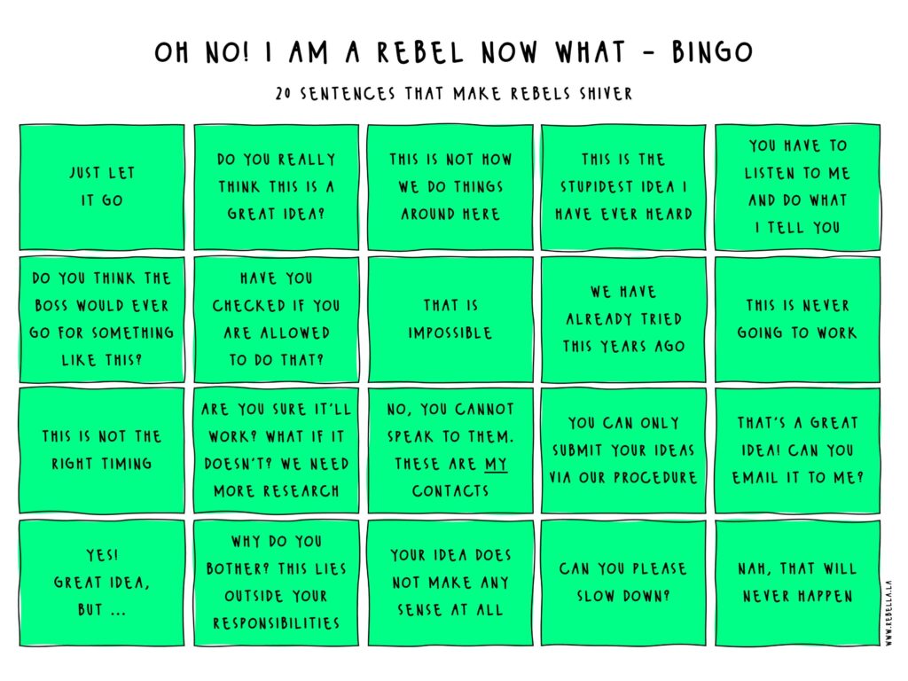 oh no i am a rebel bingo